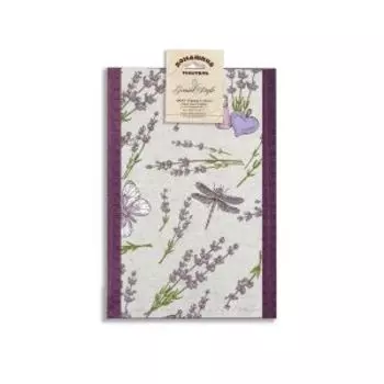 Набор кухонных полотенец Лаванда, 2 шт, 39х60 см, полулён, вафля, шелкография