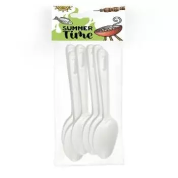 Набор ложек Summer time, 6 шт, пластик, белые