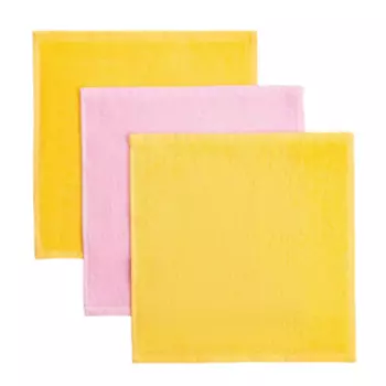 Набор махровых полотенец Этель Самой прекрасной, 3 шт, 30х30 см, желтый/розовый, махра