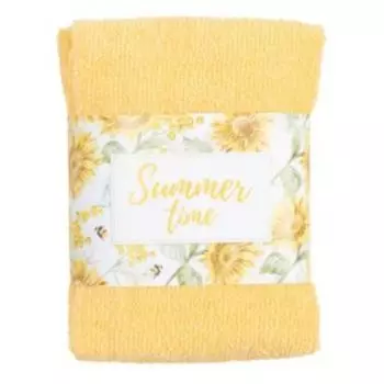 Набор махровых полотенец Этель Summer time, 3 шт, 30х30 см, махра 340г/м2, желтый