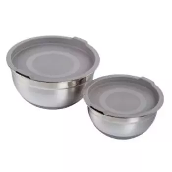 Набор мисок с крышками Attribute Steel Scandinavia, 2 шт, 1.5 и 2.4 л, нерж. сталь
