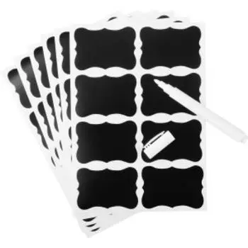 набор наклеек для маркировки MALLONY многоразовые, 48 шт, с перманентным маркером