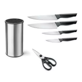 Набор ножей Apollo Genio Atom, 5 предметов в подставке, нерж. сталь/пластик