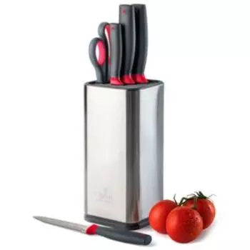 Набор ножей TalleR на подставке, 6 пр, нержавеющая сталь/ пластик