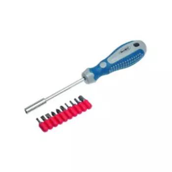 Набор отвертка-держатель бит с битами, 11 предметов, 1/4х100 мм