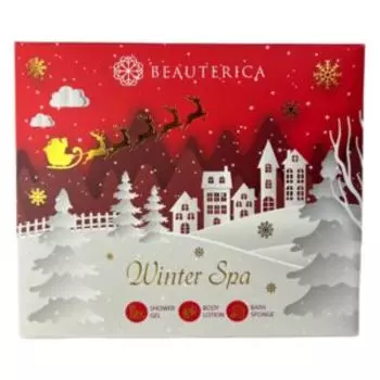 Набор подарочный Beauterica №26, гель для душа / лосьон для тела / мочалка