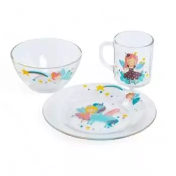 Набор посуды OSZ Принцессы, 3 предмета, стекло