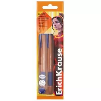 Набор ручек шариковых автоматических ErichKrause U-209 Matic&Grip Orange, 3 шт, синий