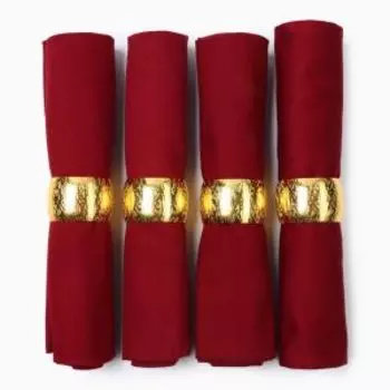 набор салфеток с декор.кольцами Этель Нappy 40х40-4шт, саржа 250г/м2, хл.100%