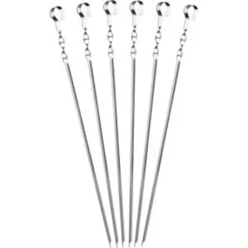 Набор шампуров ECOS, угловые, с витком, 450х10х1.5 мм, 6 шт, в чехле