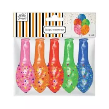 Набор шаров воздушных Fiolento Friendly Birthday, Яркий принт, 5 шт