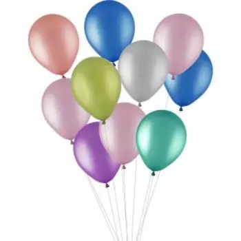 Набор шаров воздушных Хром, 10 шт, в ассортименте