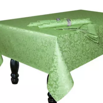 набор: скатерть 180х150 см, салфетки 35х35 6шт, цвет салат, 88% пэ,12% хлопок, тефлон