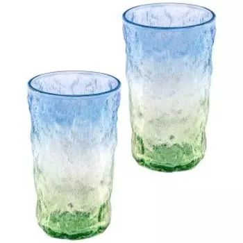 Набор стаканов Elan Gallery Голубо-зеленый, 2 шт, 360 мл, рельефный, матовый, стекло