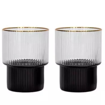 Набор стаканов Farrow Black/Gold, 2 шт, 230 мл, стекло