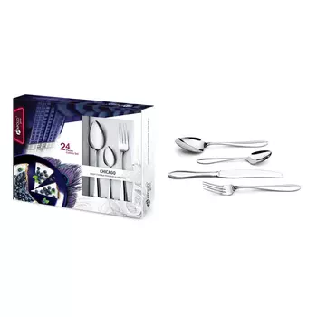 Набор столовых приборов APOLLO genio Chicago, 24 предмета, нержавеющая сталь