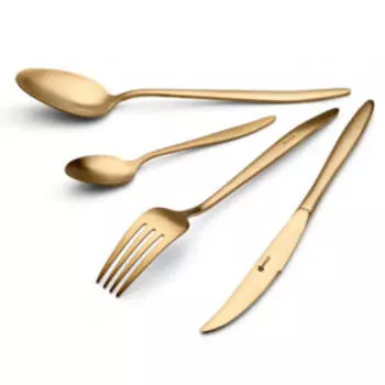 Набор столовых приборов Apollo Lungo Matt Gold, 16 предметов, нерж. сталь