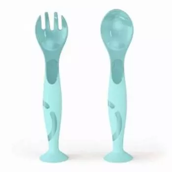 Набор столовых приборов на присоске, 2 предмета, пластик