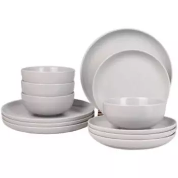 Набор столовый Grey stone, 12 предметов, керамика