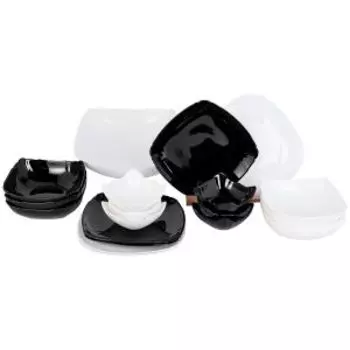 набор столовый Lavenir Черное, белое 19 пр., стеклокерамика