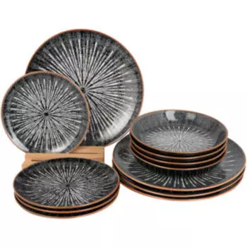 Набор столовый Меридиан, 4 персоны, 12 предметов, керамика