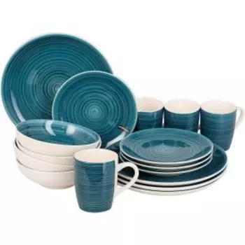 Набор столовый Вечерний бриз, 4 персоны, 16 предметов, керамика