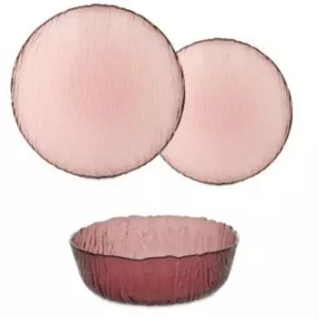 Набор столовый Вулкан Лилак с бокалами для вина, 16 предметов, стекло