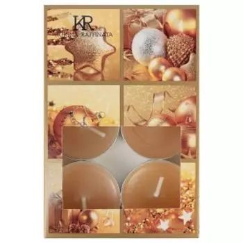 Набор свечей чайных Kukina Raffinata Кристмас, 6 шт, 11.6х7.7 см, ароматические