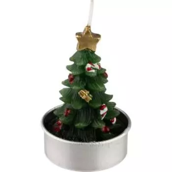 Набор свечей Волшебная страна Елочка зеленая, 6 шт, 13.7х9х6.5 см, парафин, зеленый