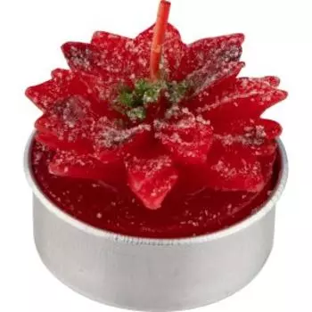 Набор свечей Волшебная страна Пуансеттия, 6 шт, 13.7х9х4 см, парафин