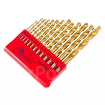 Набор сверл по металлу, покрытие из нитрида титана, 2,0-8,0 мм, 13 предметов