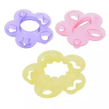 Набор трафаретов Мультидом Цветочки для декорирования блюд, 3 шт, 8.5 / 9.5 / 12 см, пластик