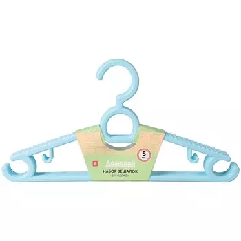 Набор вешалок 38,5 х 20 см, голубой, 5 шт, пластик