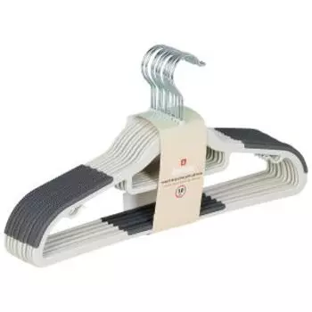 Набор вешалок для одежды Домовой с анискользящими вставками, 10 шт, 41.5 см, пластик, белый