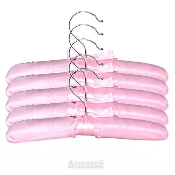 Набор вешалок для одежды Домовой сатин, 39 см, размер 38, 5 шт, цвет в ассортименте