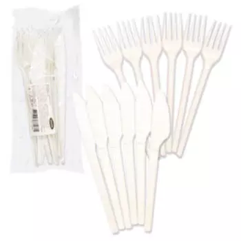 Набор вилок и ножей одноразовых, 12 предметов, пластик