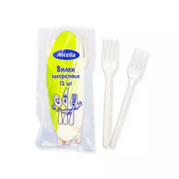 Набор вилок одноразовых, 15 см, 12 шт, белые