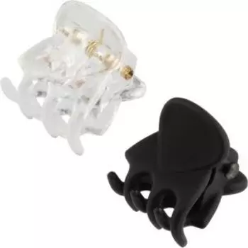 Набор заколок-крабов, 10 шт, черный/прозрачный