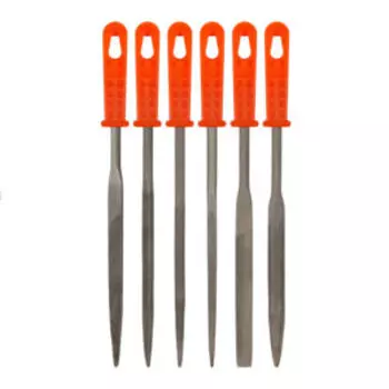 Надфили, пластмассовая ручка, 5х140мм, 6шт