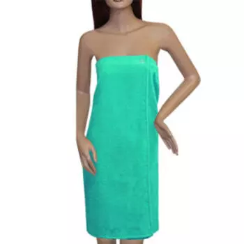 Накидка для сауны махровая женская, 75х150 см, мята, хлопок