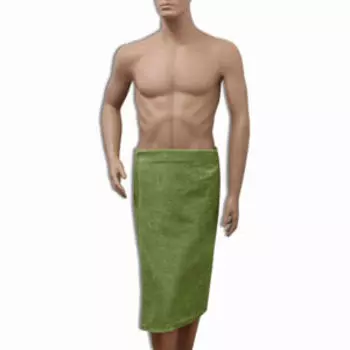 Накидка махровая для сауны, 75х150 см, олива, хлопок