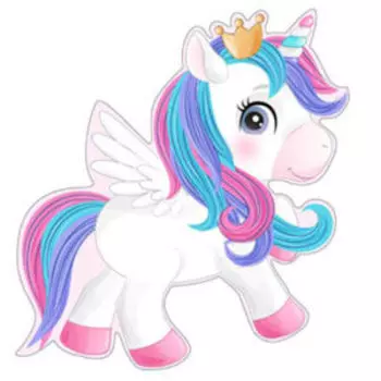 Наклейка Единорог Ханни на вспененном ПВХ, 33х32 см