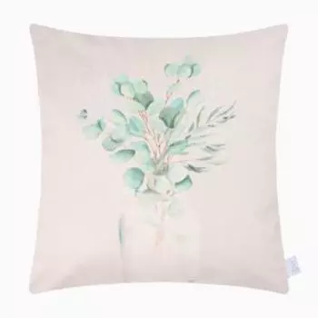 Наволочка декоративная Этель Eucalyptus, 4 шт, 40х40 см, велюр, полиэстер 190г/м2, серый