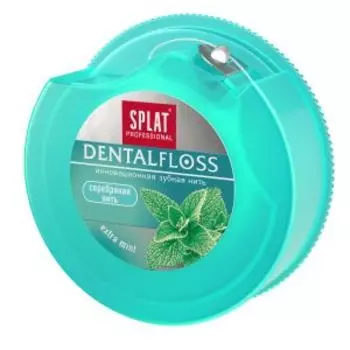 нить зубная СПЛАТ мятная, тонкая, с волокнами серебра