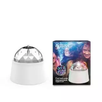 Ночник сетевой Gauss Mood диско, 3 Вт, 220-240 В, белый