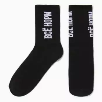 Носки мужские Kaftan Всё норм, р. 41-44, 27-29 см, хлопок/полиамид/эластан, черный