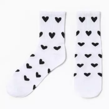 Носки женские Kaftan Сердечки, р. 36-39, 23-25 см, белый