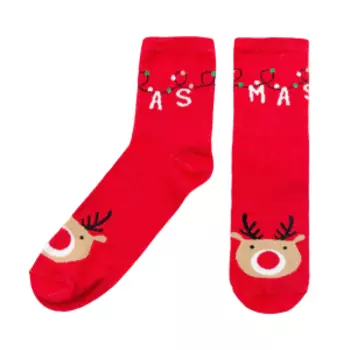 Носки женские Kaftan Xmas, р. 23-25, хлопок/полиамид, красный