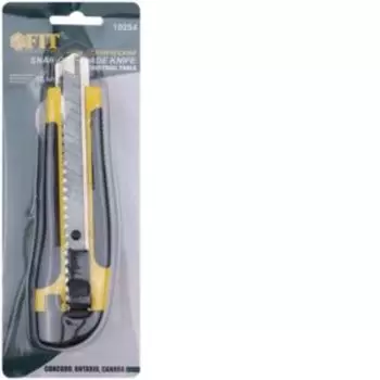 Нож технический FIT, усиленный прорезиненный, лезвие 15 сегментов, 18 мм