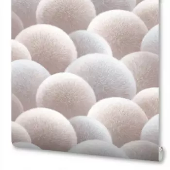 Обои AnturAGe Puff, горячее тиснение на флизелиновой основе, пудровый, 1.06х10 м